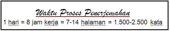 Cara Perhitungan Lama Waktu Proses Penerjemahan