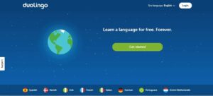 Halaman Depan Aplikasi Duolingo