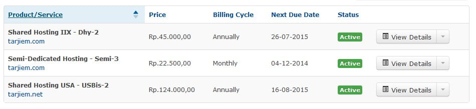 Paket hosting saya di dhyhost.com
