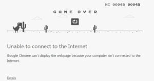 Game Dinosaurus Game Over di Google Chrome