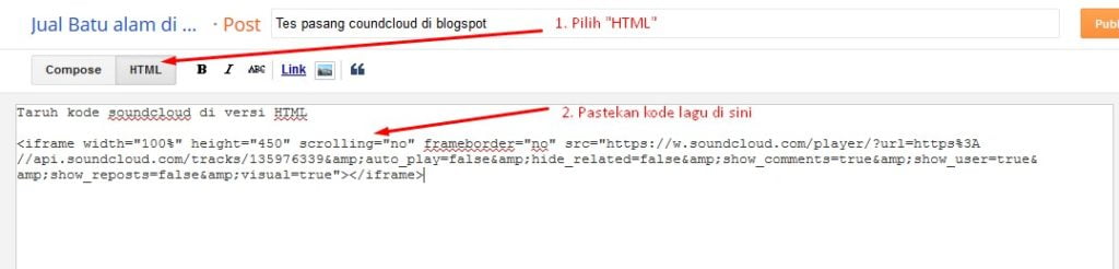 Cara memasang lagu dari soundcloud di blogger atau blogspot.