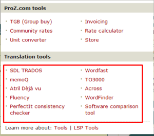 Daftar Cat tools di Proz.com