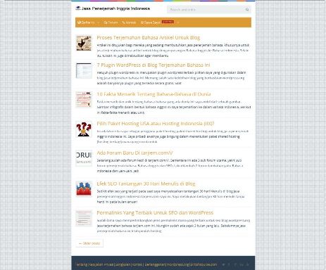 Halaman depan tarjiem pakai themes kentooz flatsimplebingit