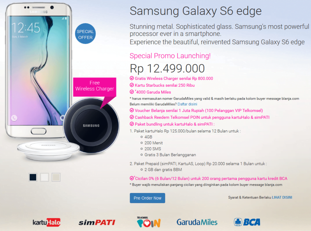 Promo Awal Samsung Galaxy S6 Edge