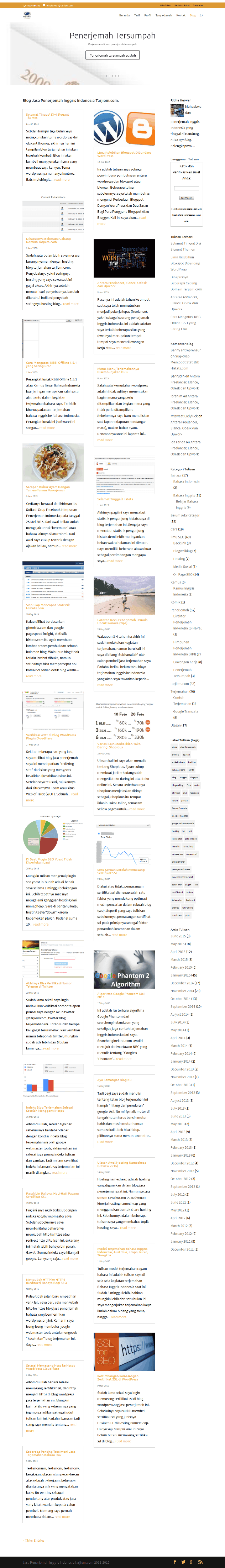 Desain halaman blog tarjiem divi