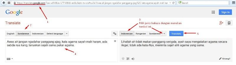 Translate bahasa sunda ke indonesia