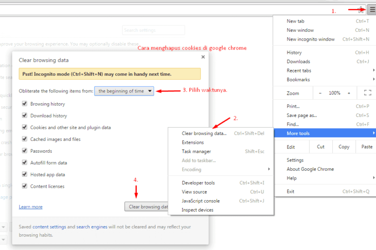Cara Menghpaus Cookies di Google Chrome