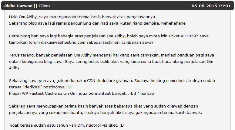 Testimony Dhyhost Hosting