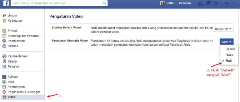 Cara Mematikan Autoplay Facebook Video
