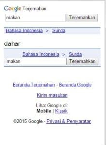 Arti Makan Google Translate Bahasa Sunda