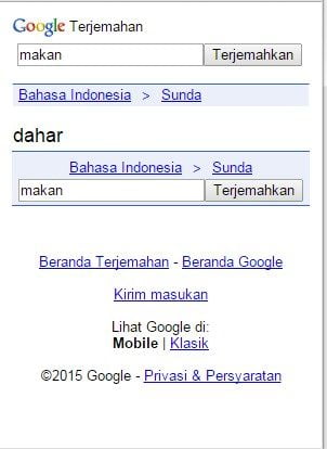 Arti Makan Google Translate Bahasa Sunda