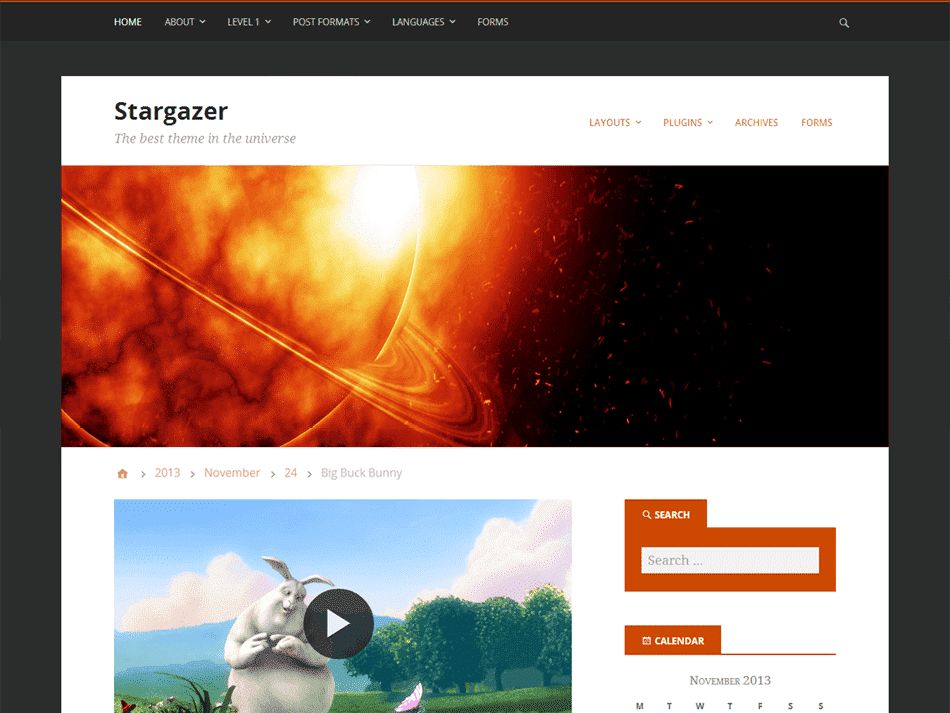 Tampilan Stargazer ThemeHybrid.com