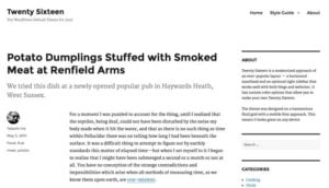 Halaman Desain Themes Twenty Sixteen WordPress 2016