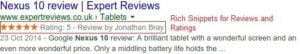 Contoh Rich Snippets for Reviews and Ratings