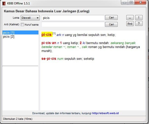 Arti Kata Picisan dari Kamus Besar Bahasa Indonesia