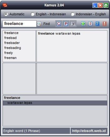 Arti Kata Freelance Definsi Kamus 2.04 (Wartawan Lepas)
