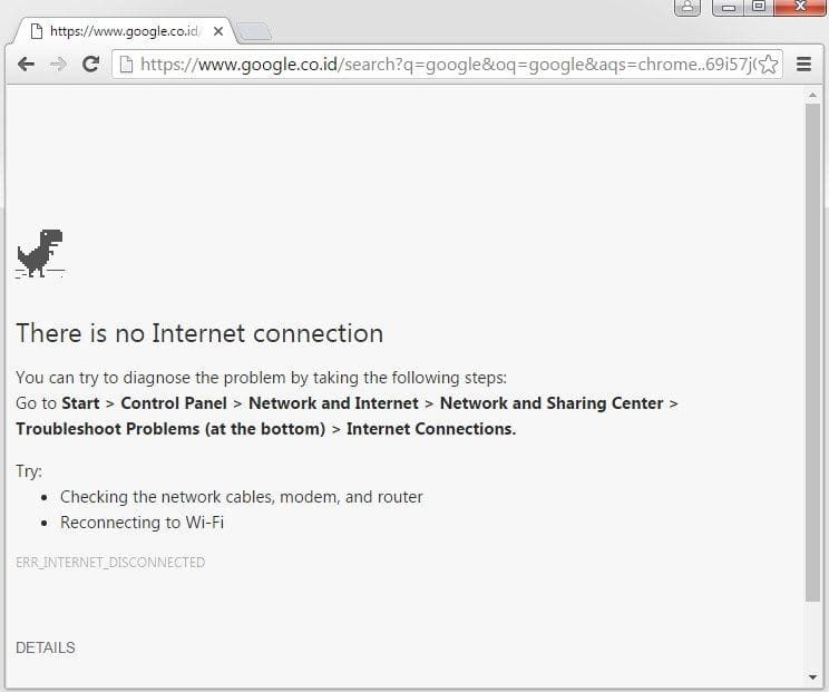 Cara Main Game Dinosaurus Di Google Chrome Offline