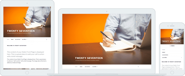 Tampilan Desain Tema Wordpress Twenty Seventeen (2017)