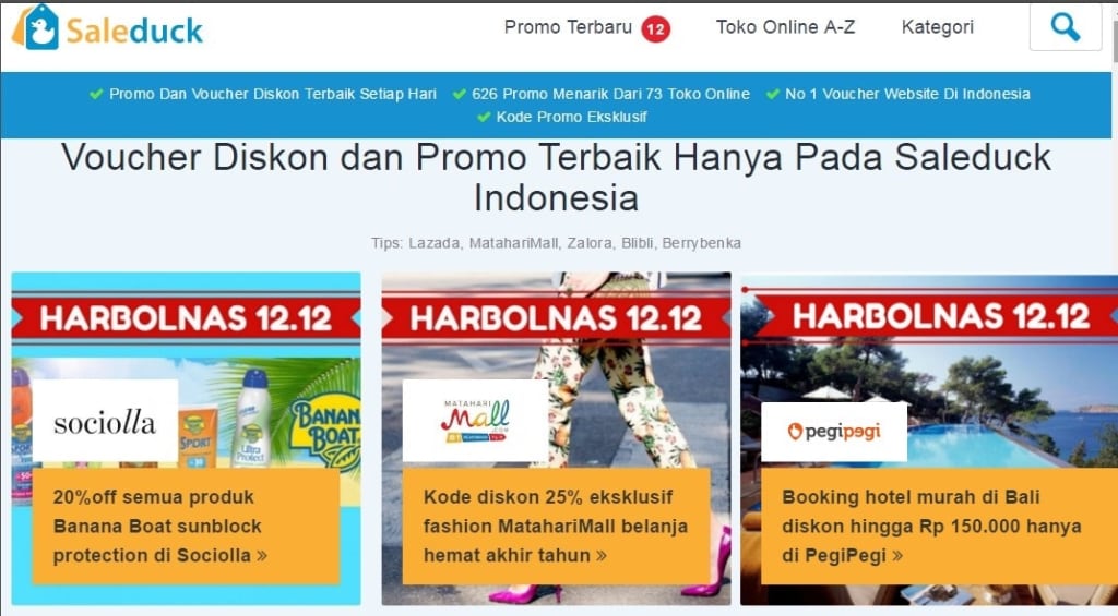 Beranda Saleduck.co.id | Informasi Kode KuponBelanja Murah Secara Daring