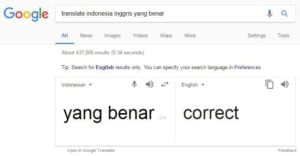 Translate Indonesia Inggris yang Benar Adalah 'Correct'