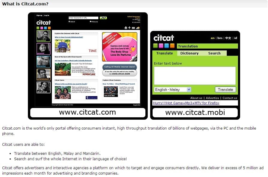 Terjemahan Indonesia Inggris Citcat