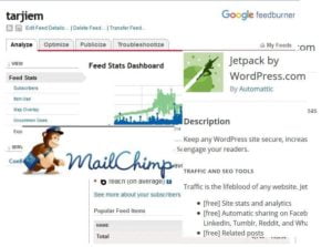 RSS MailChimp, FeedBurner Google, dan Plugin Jetpack Subcription WordPress