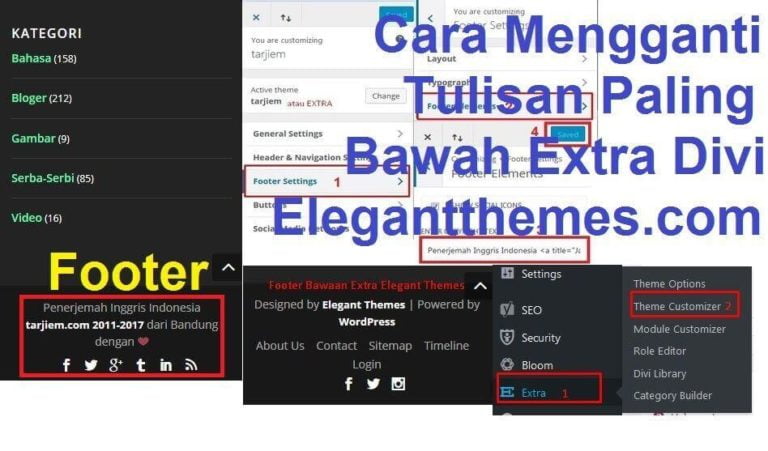 Cara Mengganti Tulisan Paling Bawah Extra/Divi Elegantthemes (Footer)