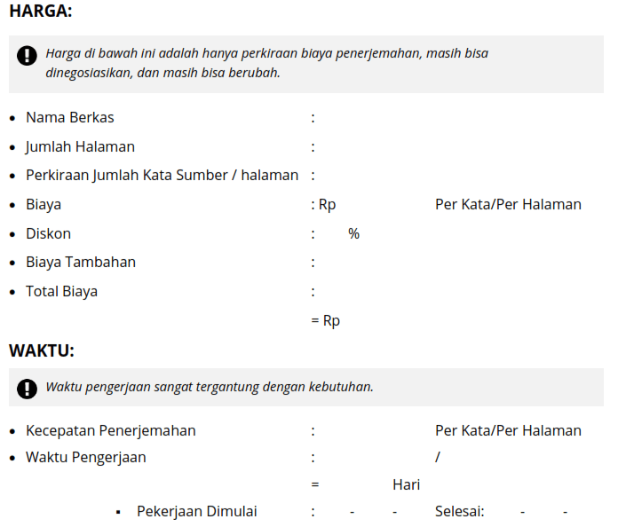 Contoh Surat Penawaran/Proposal Jasa Penerjemah Inggris Indonesia Arab Sederhana Tarjiem