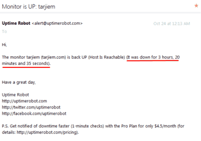 Laporan Downtime Ardhosting Mengecewakan Down 3 Jam Dari Uptimerobot