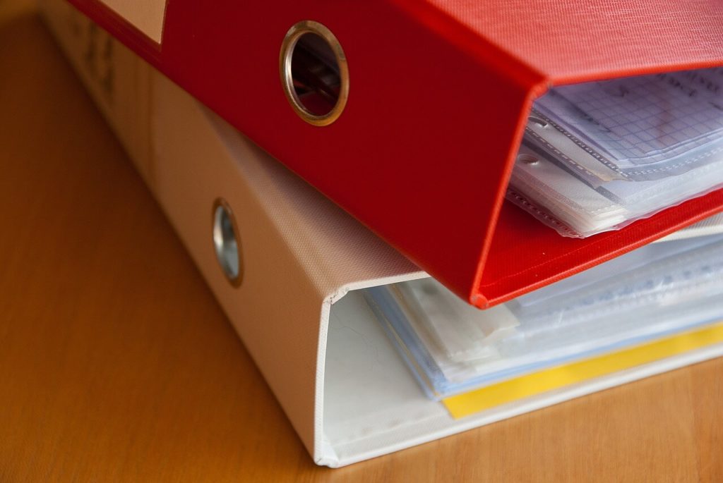 Dokumen Kertas Files Binder Arsip Kerja Putih Merah Kantor