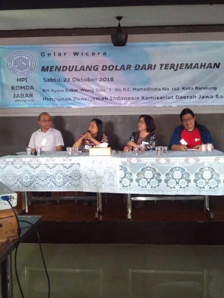 Para Pembicara dan Pembawa Acara Gelar Wicara HPI Komda Jabar 27 Oktober 2018