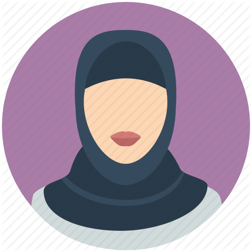 icon ikon hijab cewek wanita ungu
