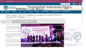 Terjemahan Indonesia Inggris Sekolah Luar Biasa SLB