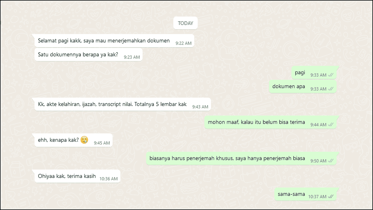 Terjemahan Indonesia Inggris Dokumen KK, Akta Kelahiran, Ijazah, Transcrip Nilai Rapor - WhatsApp
