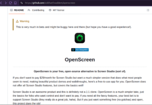 OpenScreen Github, Screen Recorder, Perekam Layar Komputer/PC Gratis Alternatif Zoom atau Loom